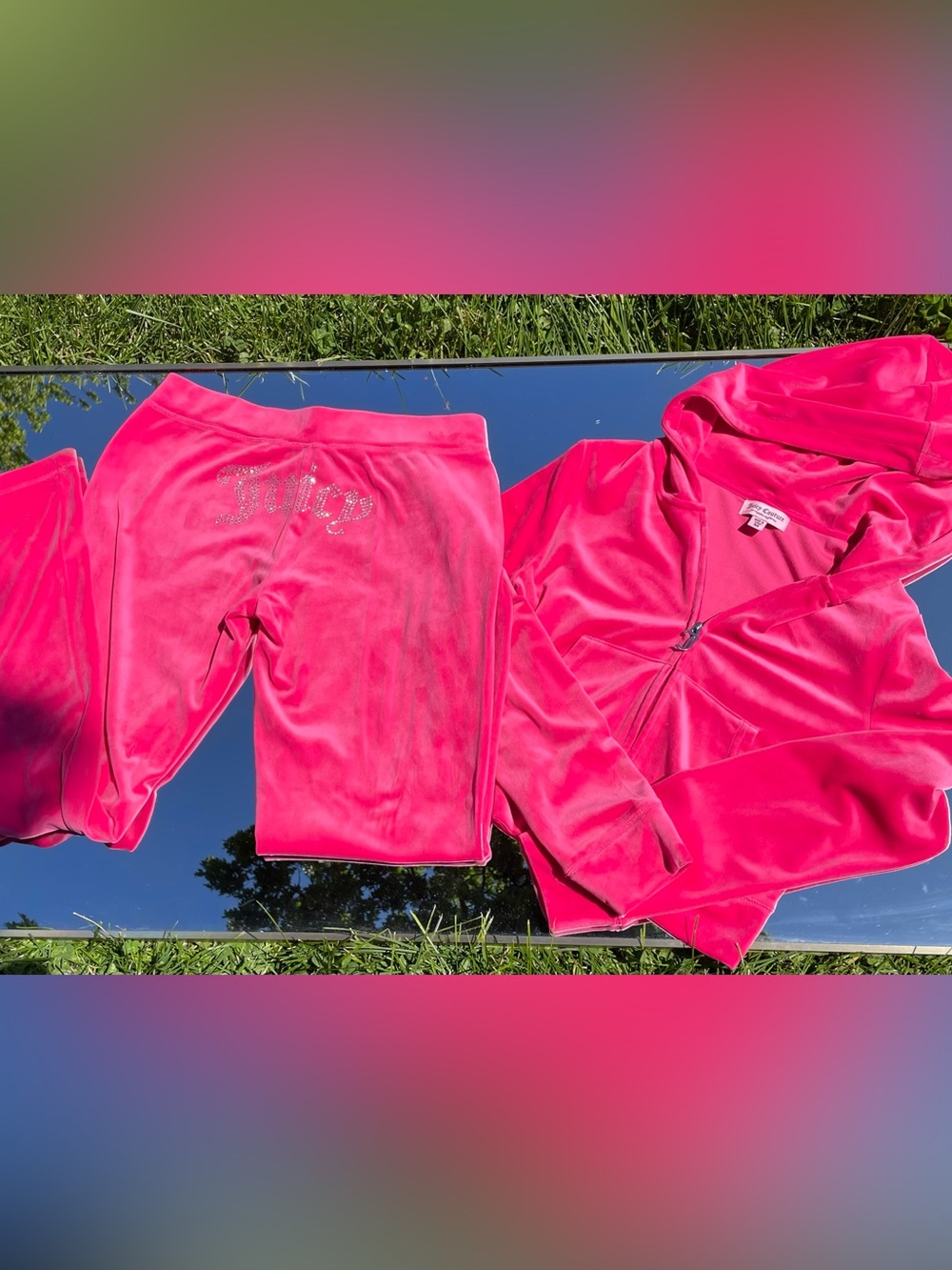 Juicy Couture Hot Pink Velour Zip Hoodie